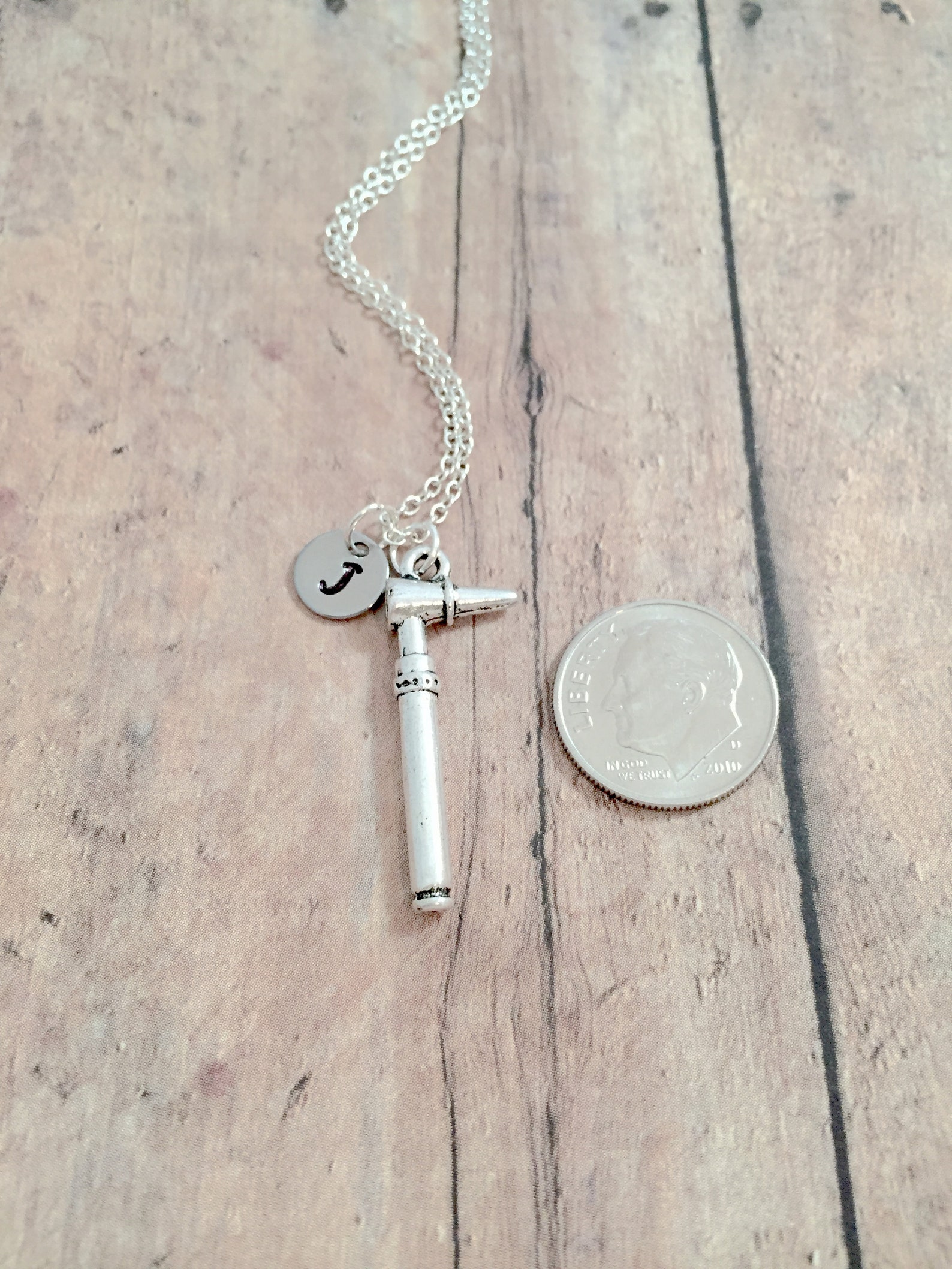 Otoscope Initial Necklace Otoscope Jewelry Audiologist Etsy