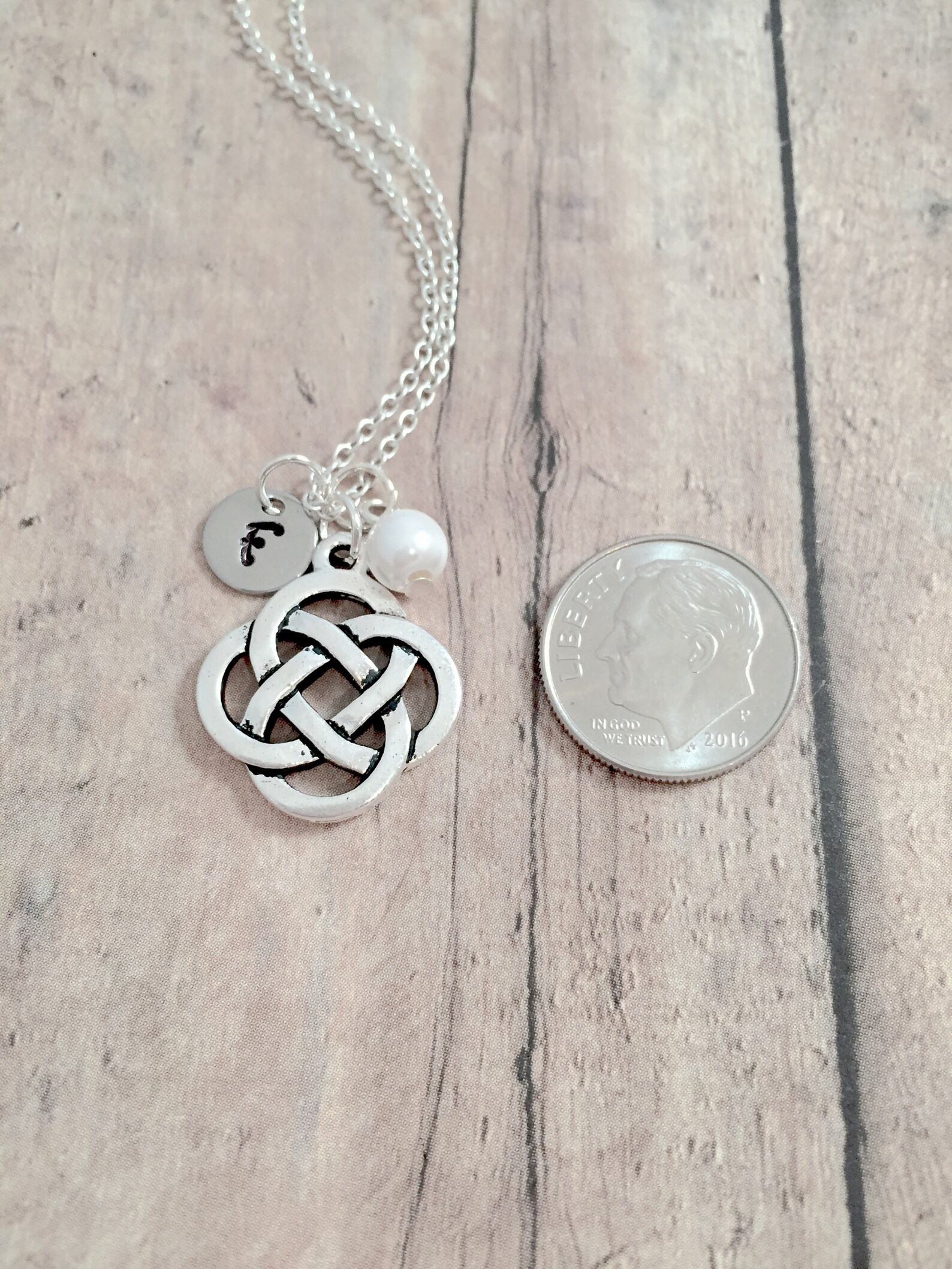 Celtic knot initial necklace Celtic knot jewelry Irish Etsy