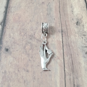 Manicurist pendant (1 piece) - silver manicurist charm, cosmetology charm, nail polish charm, cosmetologist pendant, manicurist gift