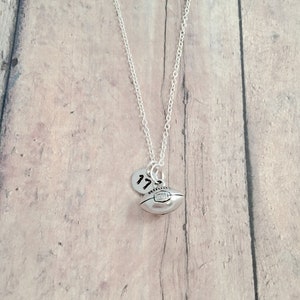Rugby Ball Necklace: Sports Jewelry, Team Pendant
