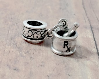 Mortar and Pestle Pendant: Rx Jewelry, Pharmacist Charm