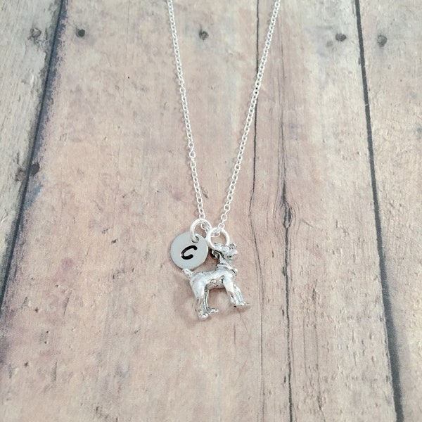 Jack Russell Terrier initial necklace - Jack Russell Terrier jewelry, Parson Terrier necklace, Jack Russell terrier necklace, JRT gift