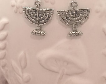 Menorah Earrings: Hanukkah Jewelry, Judaic Earrings