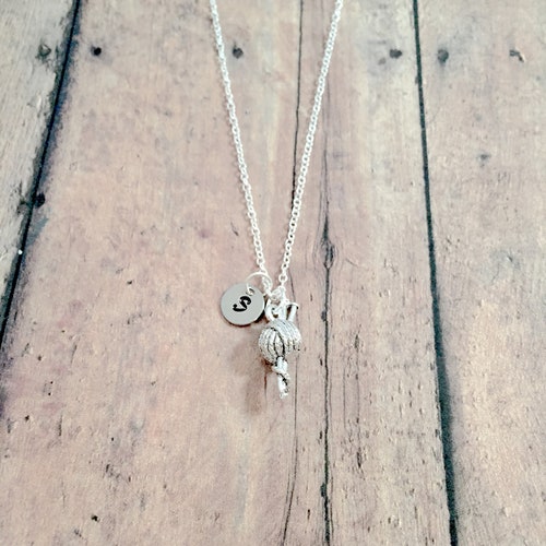 Ball of Yarn Initial Necklace Yarn Jewelry Knitting Etsy