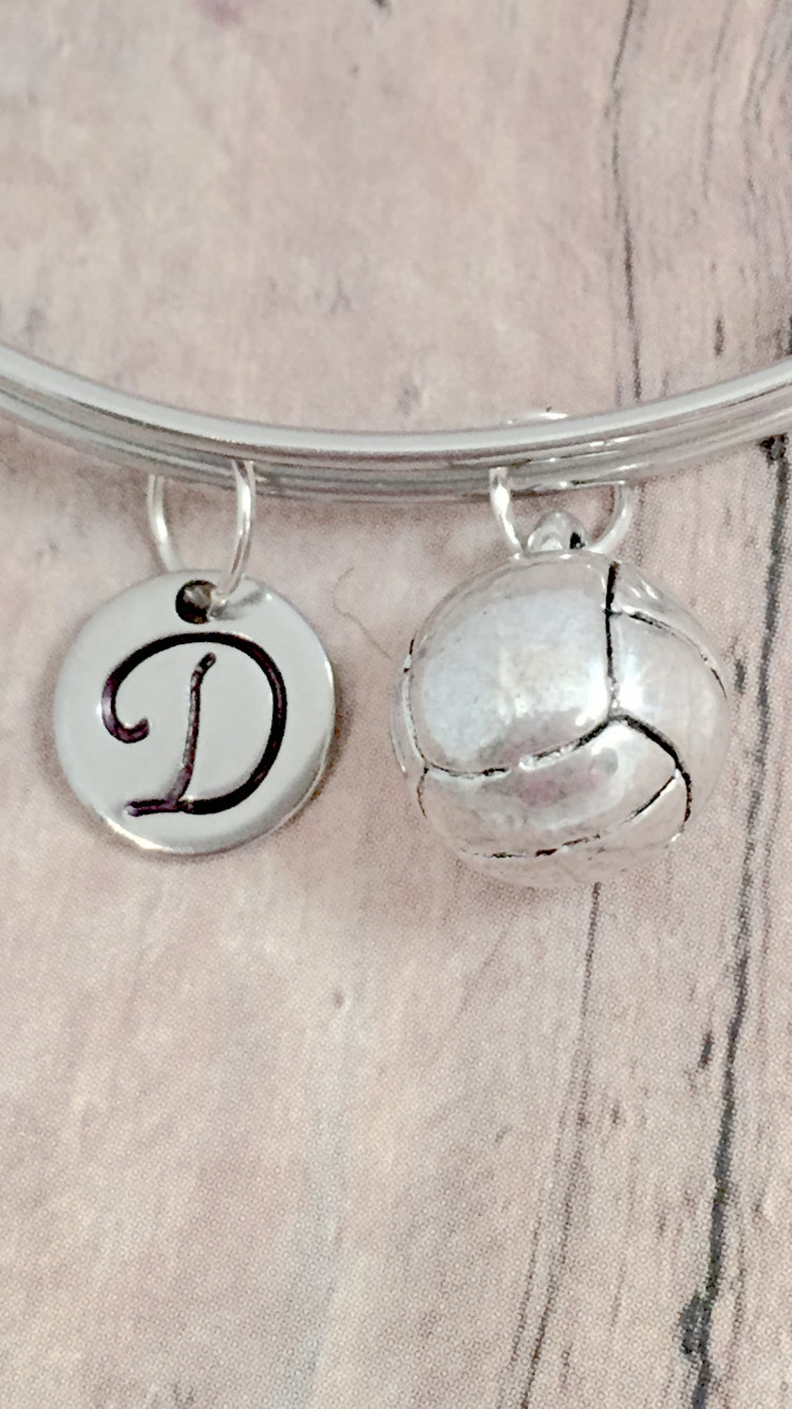 Water Polo Initial Bangle Water Polo Jewelry Water Sports Etsy