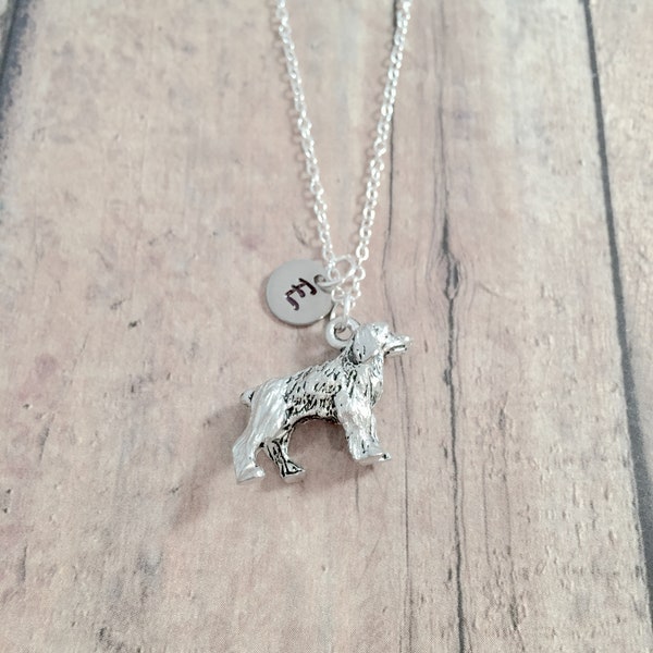 Spaniel initial necklace - spaniel jewelry, dog breed jewelry, bird dog jewelry, spaniel necklace, bird dog necklace, spaniel gift