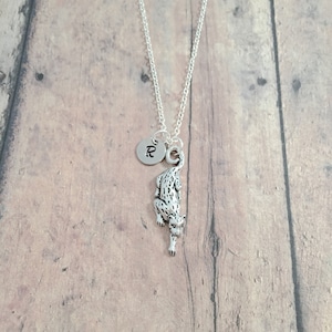 Jaguar initial necklace - jaguar jewelry, panther jewelry, leopard jewelry, school mascot jewelry, jaguar necklace, big cat necklace
