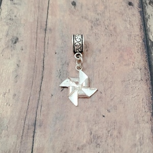 Silver Plated Pinwheel Pendant: 3D Toy Jewelry