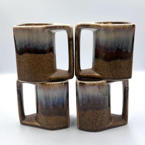 Vintage Rodolfo Padilla Stoneware Mugs Set of 4 Signed Mexican Studio Pottery bild 2