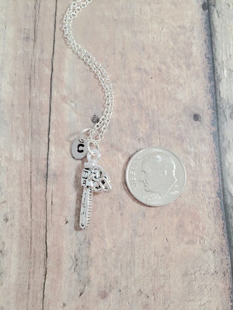 Chainsaw Initial Necklace Chainsaw Jewelry Power Tool Etsy