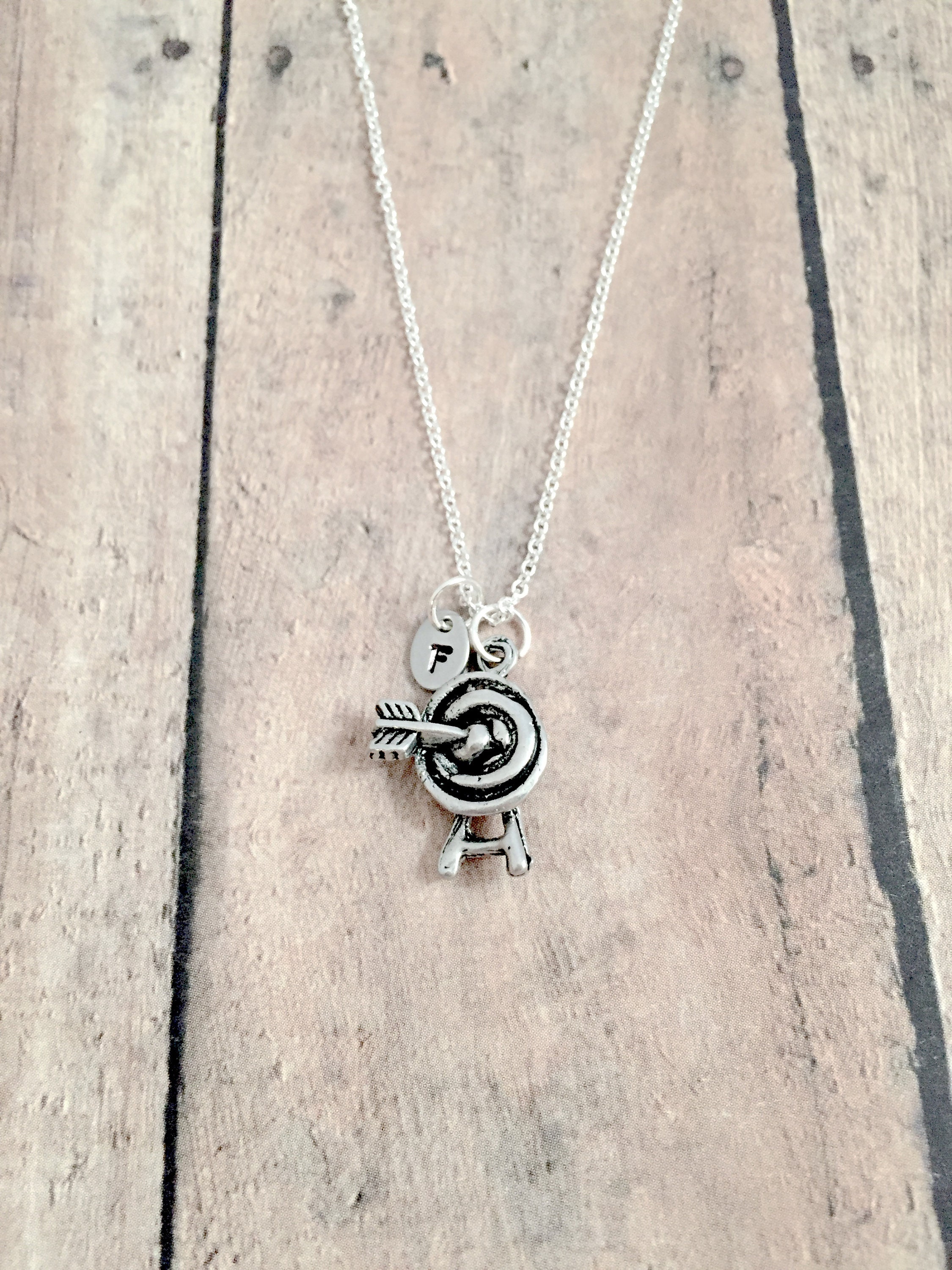 Archery Target Initial Necklace Archery 