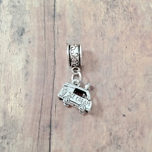 Ice cream truck pendant (1 piece) - ice cream truck jewelry, ice cream jewelry, summer jewelry, dessert jewelry, ice cream gift