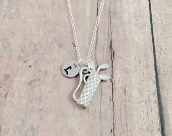 Golf clubs initial necklace - golf club jewelry, golfer jewelry, sports jewelry, golf necklace, golf clubs pendant, golf gift, golfer gift