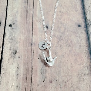 ASL "I Love You" Initial Necklace: Sign Language Jewelry