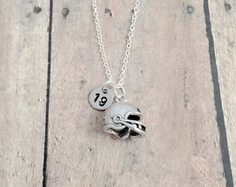 Football helmet necklace - football helmet jewelry, sports jewelry, football jewelry, football necklace, football gift, sports gift, 171