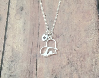 Swimmer Initial Necklace: Swim Team Jewelry, Swimming Gift
