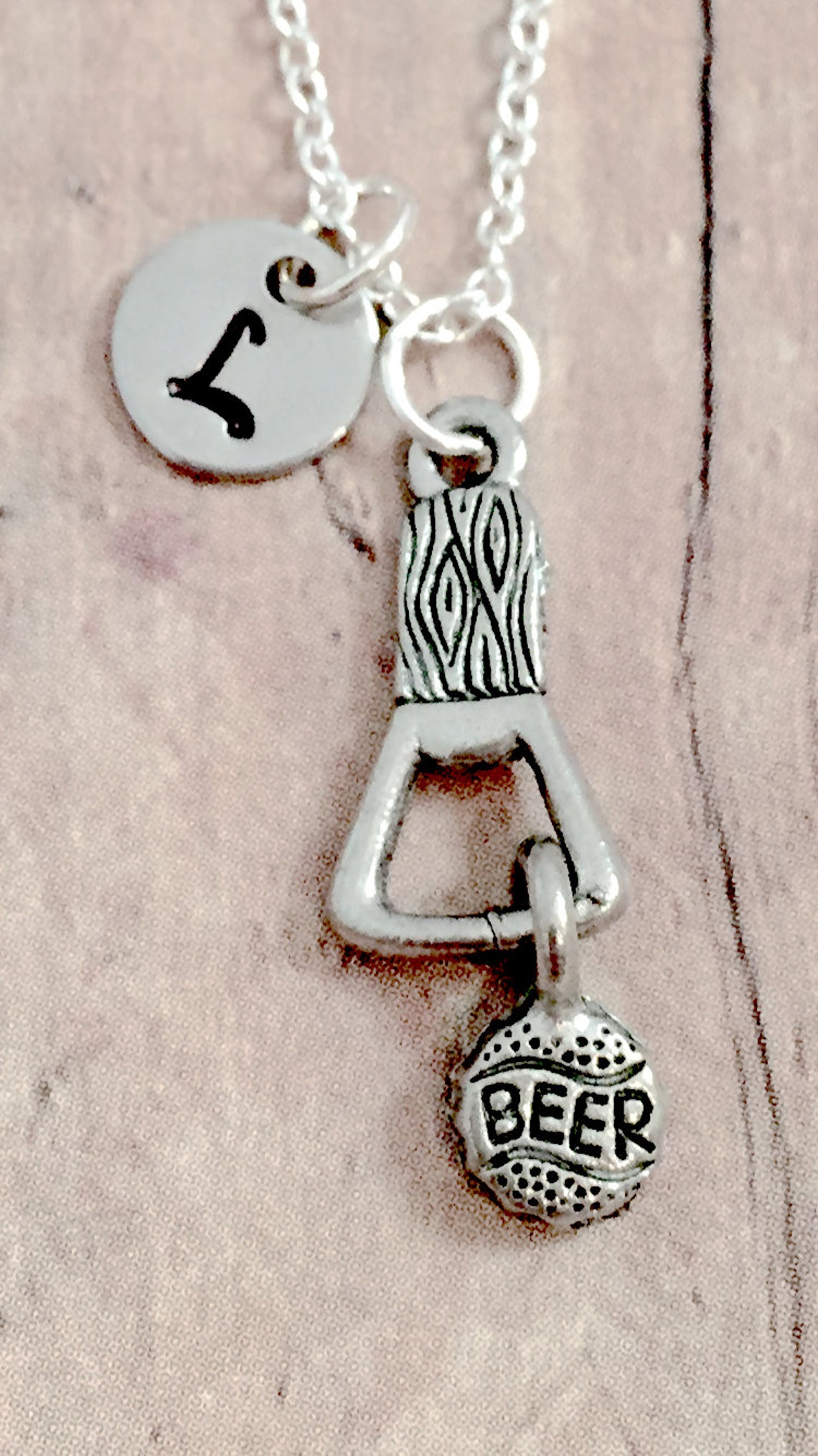 Bottle Opener Initial Necklace Bottle Opener Jewelry Etsy