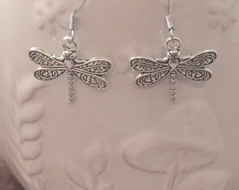 Dragonfly earrings - dragonfly jewelry, nature earrings, bug jewelry, dragonfly gift
