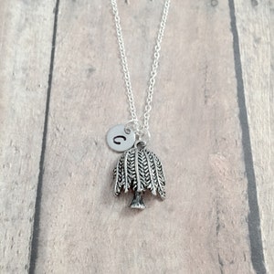 Weeping Willow Initial Necklace: Tree Jewelry, Nature Pendant