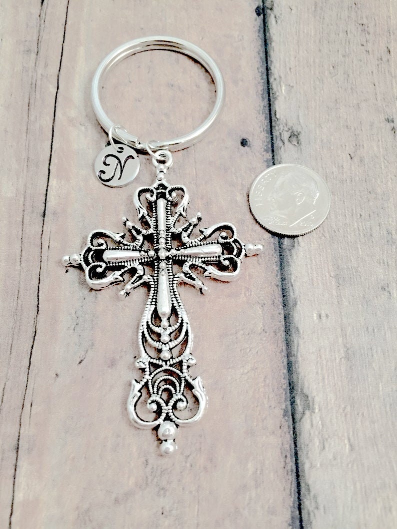 Cross Key Ring : Religious Keychain, Christian Gift - Etsy