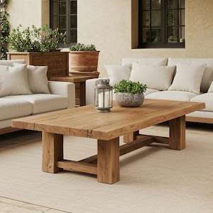 Rustic Coffee Table for Living Room, Handmade Reclaimed Wood, Barnwood Coffee Table, Wabi-Sabi Rustic Natural Finish, Gift for Her/Woman
