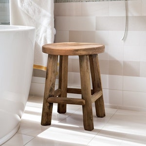 Handcrafted Rustic Barnwood Stool, Vintage Wooden Stool, Farmhouse Decor, Rustic Primitive Stool, Small Step Stool, Gift for Her/Woman
