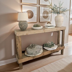 Rustic Reclaimed Wood Console Table, Farmhouse Hallway Entryway Furniture, Customizable Handmade Sofa Table, Gift for Her/Woman