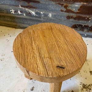 Handcrafted Rustic Barnwood Round Stool, Vintage Wooden Stool, Farmhouse Decor, Rustic Primitive Stool, Small Step Stool, Gift for Her/Woman image 6