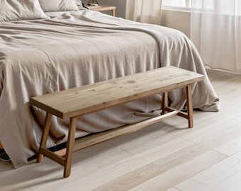 Handcrafted End of Bed Bench in Queen or King Size - Bedroom Elegance and Comfort, Gift for Her/Woman