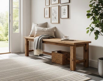 Rustic Reclaimed Wood Bench, Entryway Rustic Wood Bench, Handmade Rustic Farmhouse Bench, Long Custom Bench, Seating Farmhouse Furniture