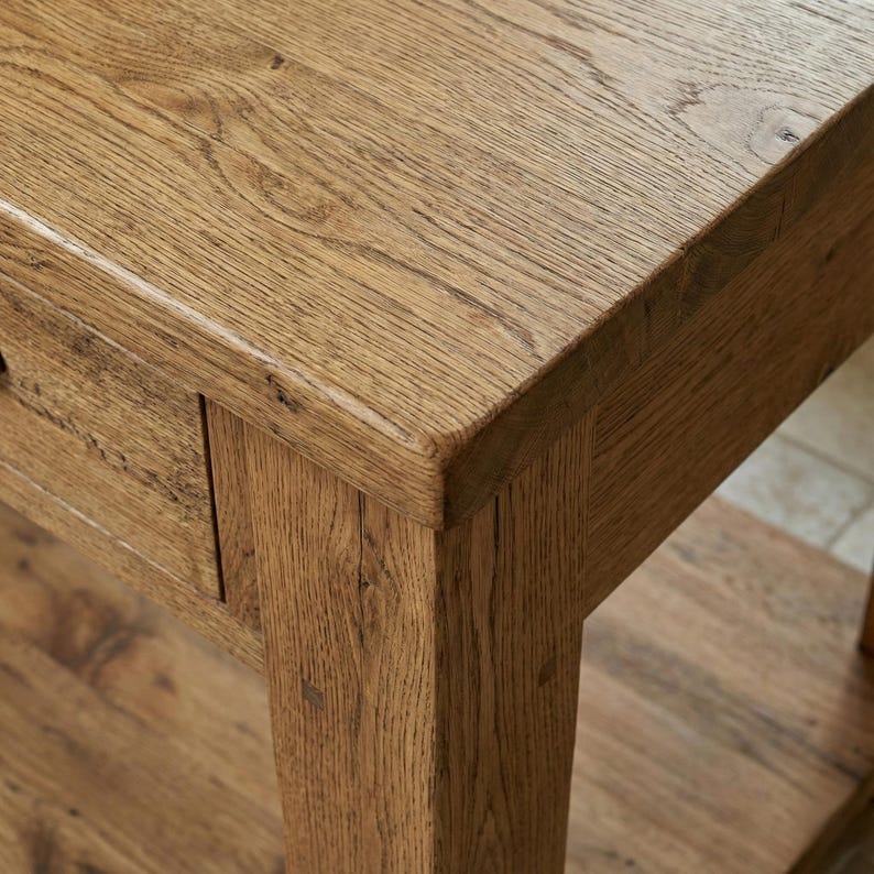 Reclaimed Wood Kitchen Island Rustic Counter Height Kitchen Table, Custom Farmhouse Kitchen Island Wood Counter Height Table with 3 Drawers image 8