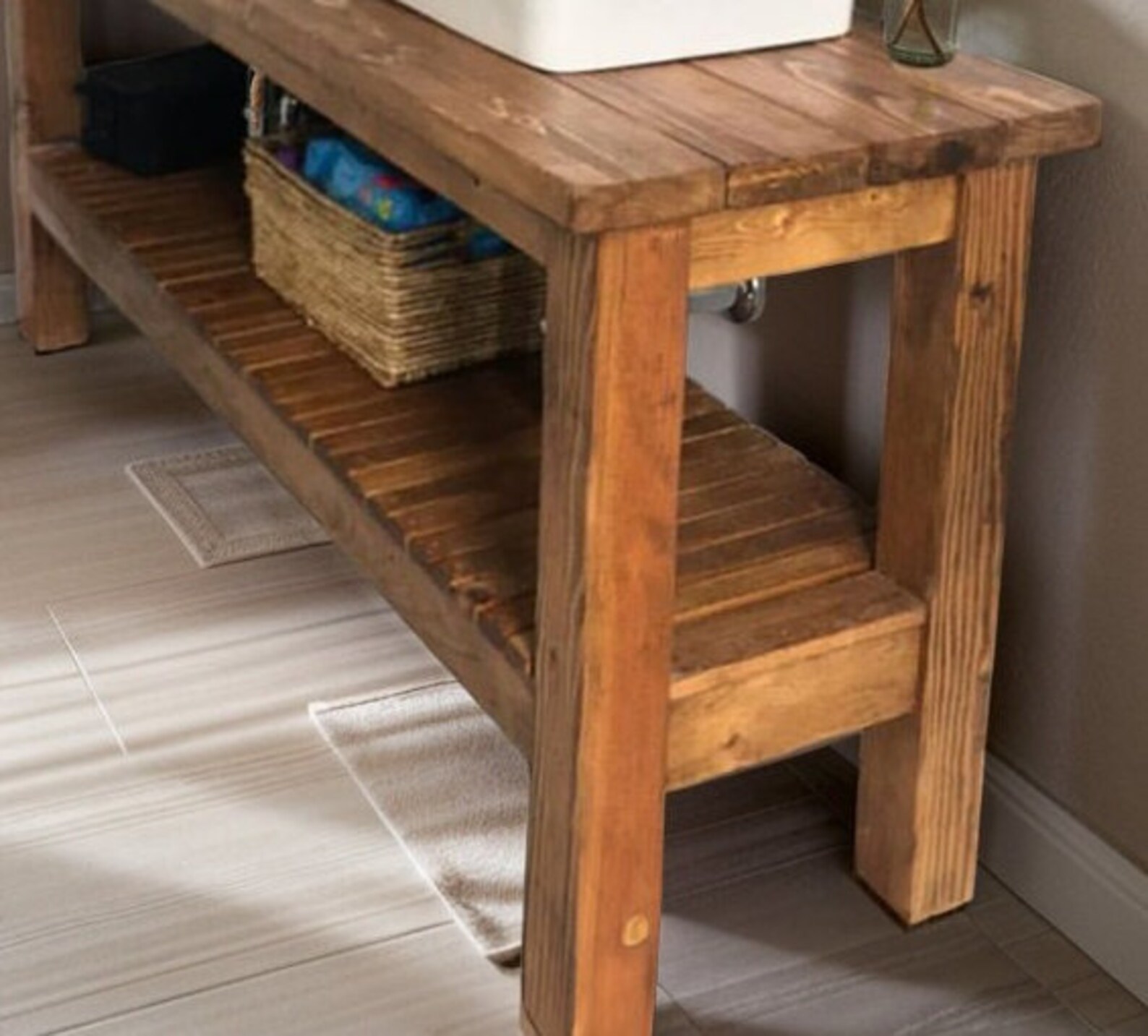 Handcrafted Bathroom Rustic Vanity With Reclaimed Wood,barnwood Table ...