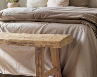 Reclaimed Wood Rustic Farmhouse End of Bed Bench - Personalized Bedroom Decor, Chesnut Wood Beauty for Your Bedroom Retreat, , Gift for Wife
