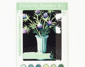 Mt. Hood with Fritillaria  Paint-by-Number Kit for Adults — Elle Crée (she  creates)
