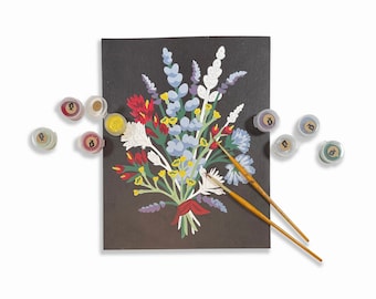 Mt. Hood with Fritillaria  Paint-by-Number Kit for Adults — Elle Crée (she  creates)