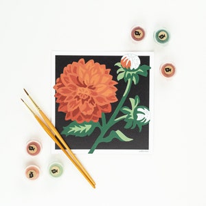 Dahlias Paint-by-Number Mini Kit 6x6