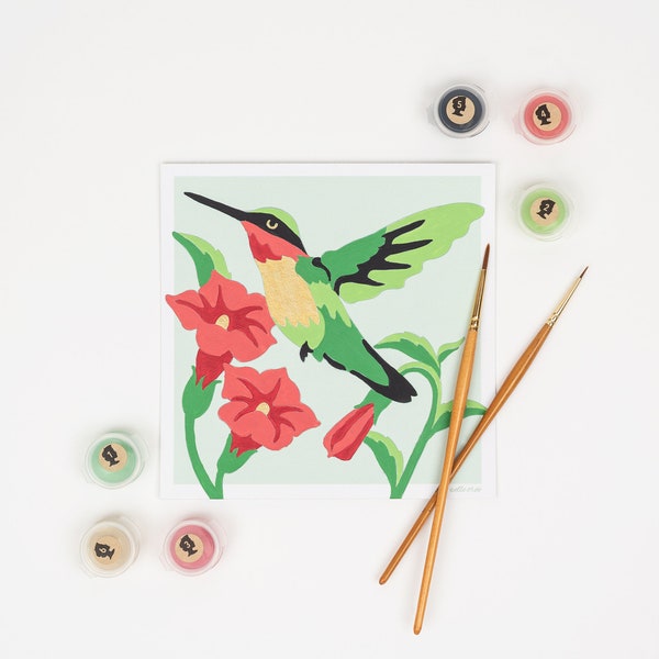 Hummingbird Paint-by-Number Mini Kit 6x6
