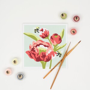 Peonies Paint-by-Number Mini Kit 6x6