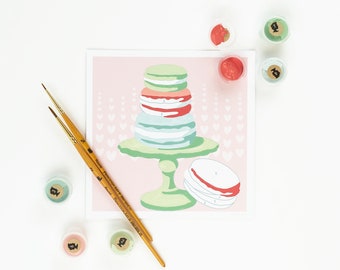 Macarons Paint-by-Number Mini Kit 6x6