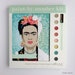 Paint by Number Kit, DIY | FRIDA KAHLO with flowers (turquoise background) | 8x10 canvas with acrylic paints and brushes 