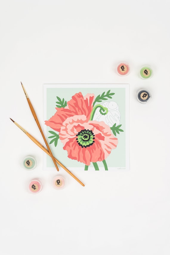 Poppies MINI Paint-by-Number Kit