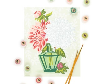 Dahlias in Vase Paint-by-Number Kit