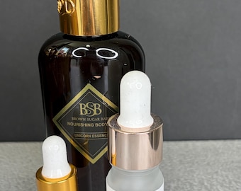 Unicorn Essence – Aceite corporal Brown Sugar Babe, elaborado artesanalmente, 3 ml, 5 ml, aroma floral de lujo.