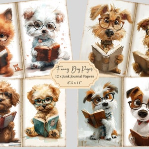 Diario spazzatura di cani, kit diario spazzatura di cani divertenti, diario spazzatura di cani carini stampabile, carte per collage digitali, effimeri di animali effimeri di cani,