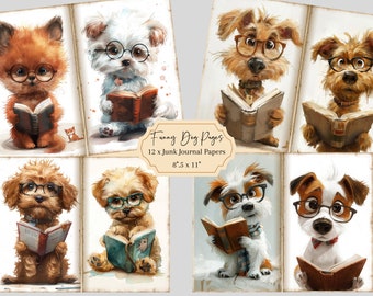 Dogs Junk Journal, Funny Dogs Junk Journal Kit, Cute Dogs Junk Journal Printable, Digital Collage Papers, Animals Ephemera Dogs Ephemera,