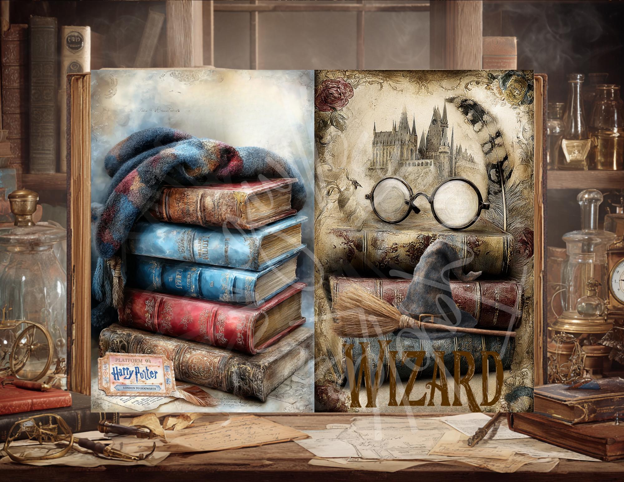 Wizarding School Junk Journal Kit, Printable Scrapbook Papers, Digital ...