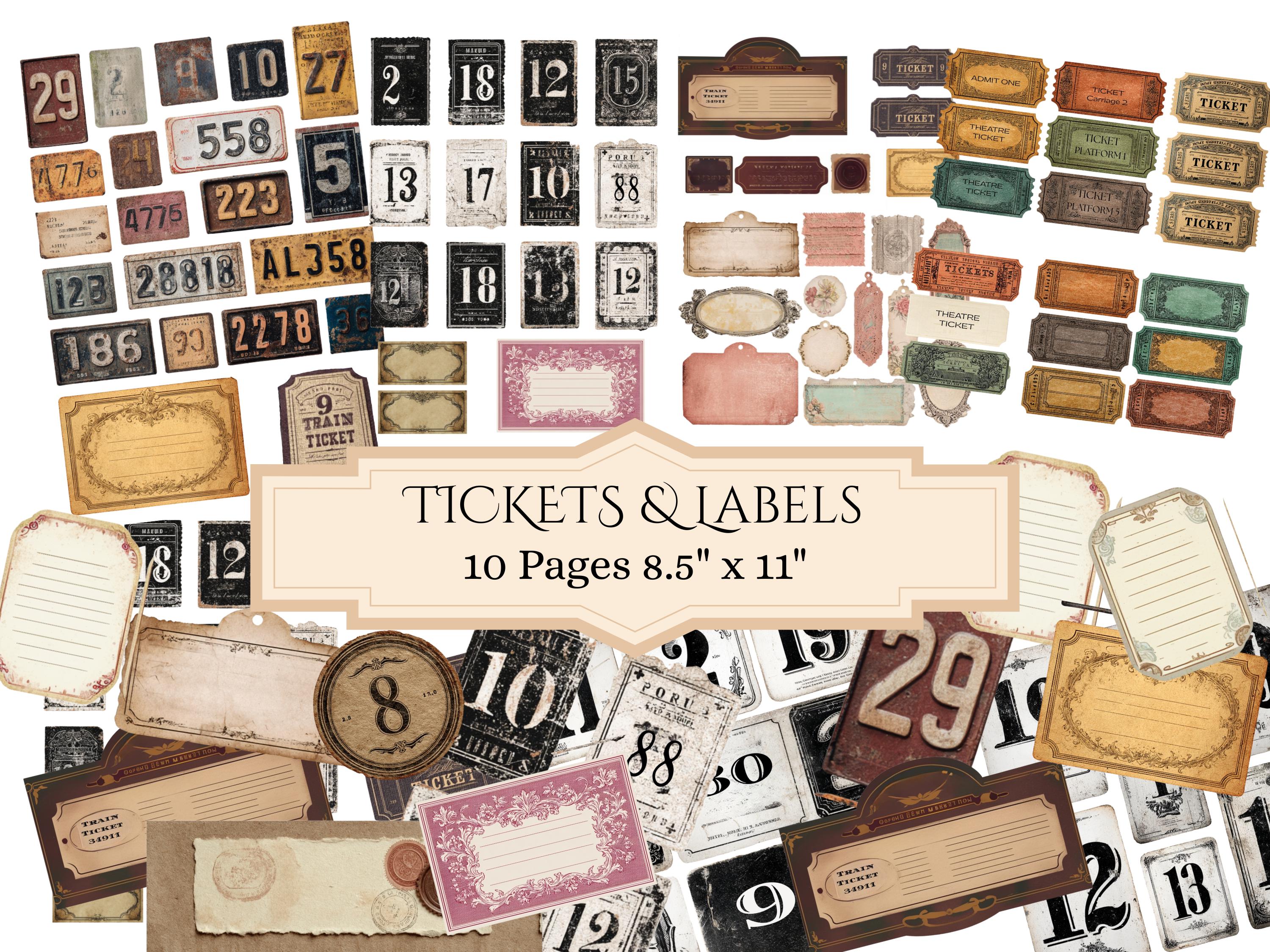 Vintage Labels & Ephemera 60+ Jpgs Printable Junk Journal ...