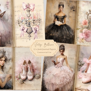 Ballerina Junk Journal Pages, Ballet Junk Journal, Ballerina Ephemera Digital Scrapbook Paper Kit Collage Ballerina Junk Journal Kit Junk