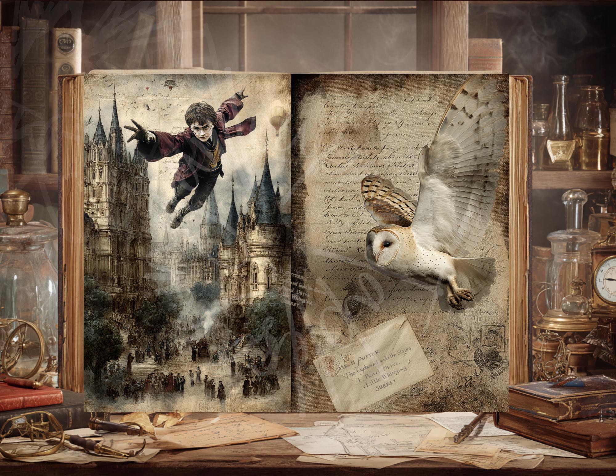 Wizarding School Junk Journal Kit, Printable Scrapbook Papers, Digital ...