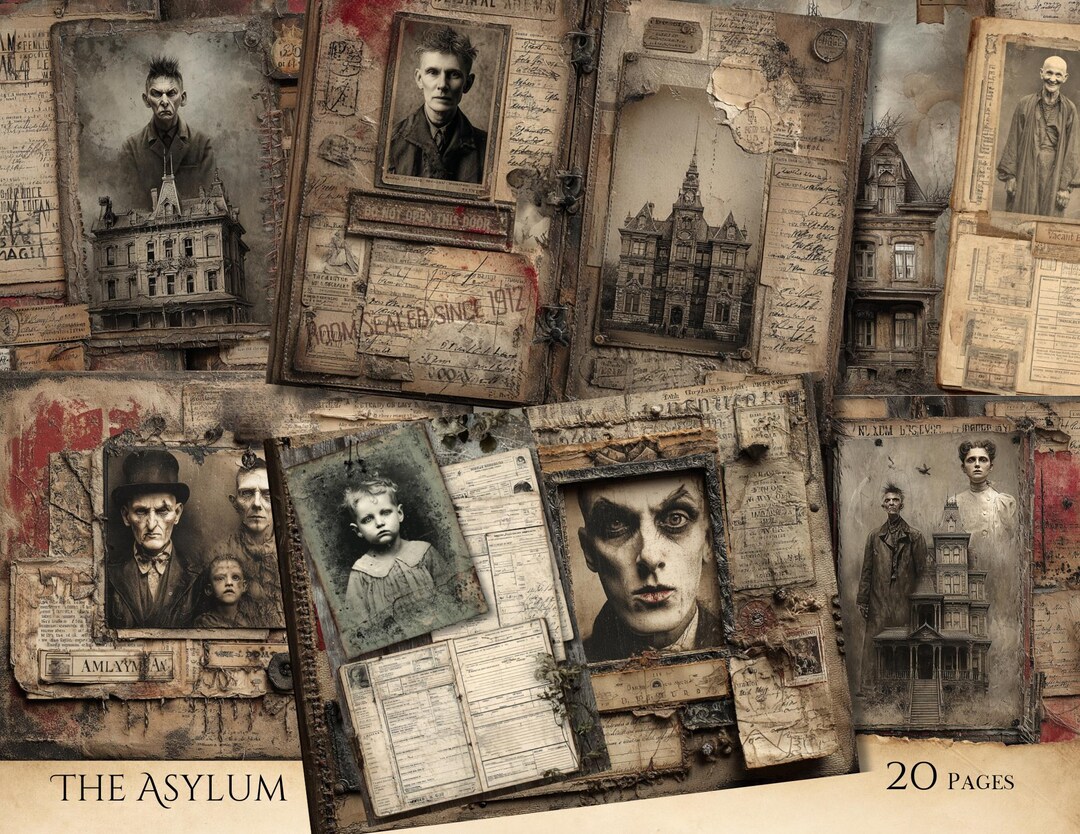 The Asylum Printable Papers, Vintage Photographs Printable Junk Journal ...